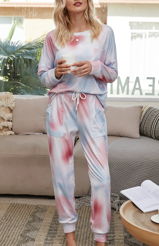 Eco-friendly Women's Long Sleeve Tie Dye Pajama Set