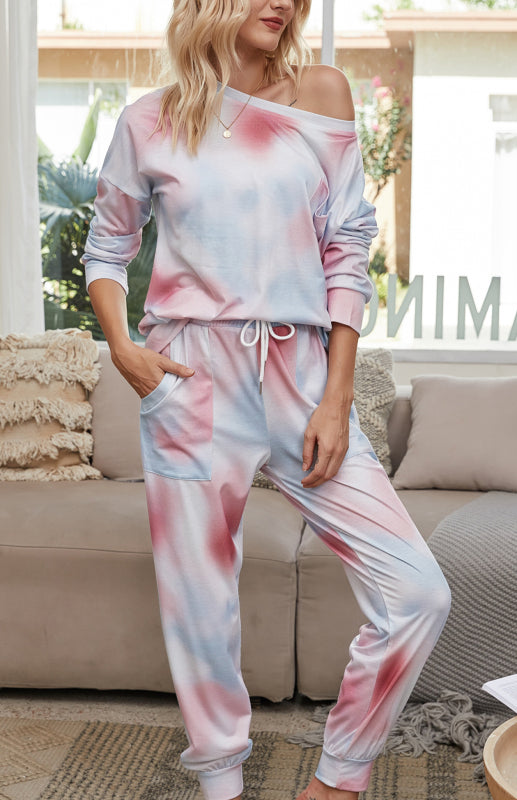 Eco-friendly Women's Long Sleeve Tie Dye Pajama Set