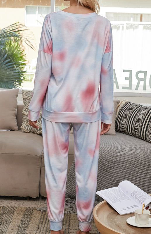 Eco-friendly Women's Long Sleeve Tie Dye Pajama Set