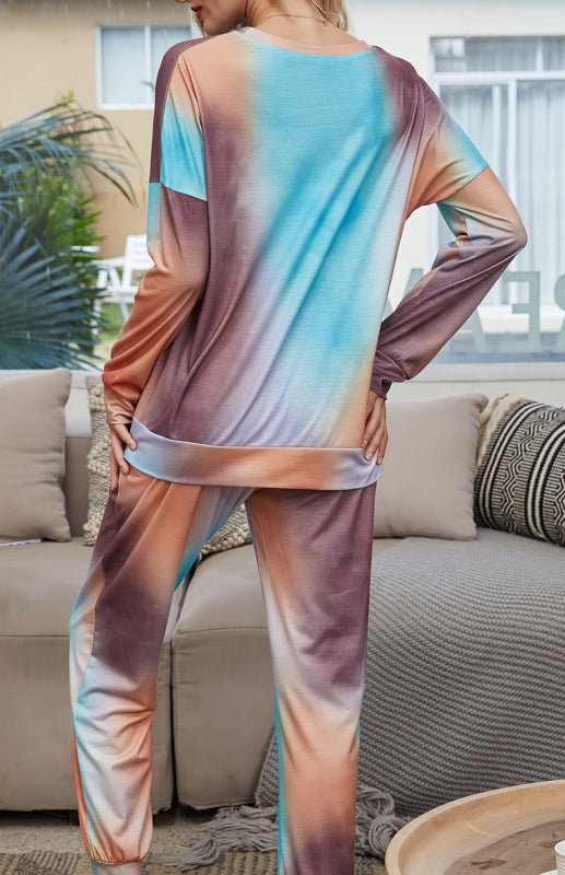 Eco-friendly Women's Long Sleeve Tie Dye Pajama Set