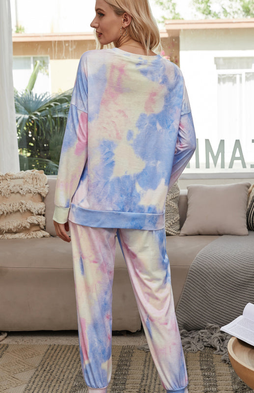 Eco-friendly Women's Long Sleeve Tie Dye Pajama Set