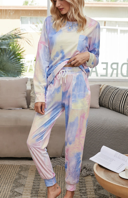 Eco-friendly Women's Long Sleeve Tie Dye Pajama Set