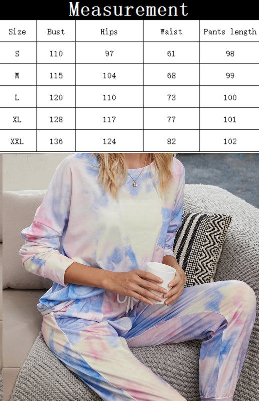 Eco-friendly Women's Long Sleeve Tie Dye Pajama Set