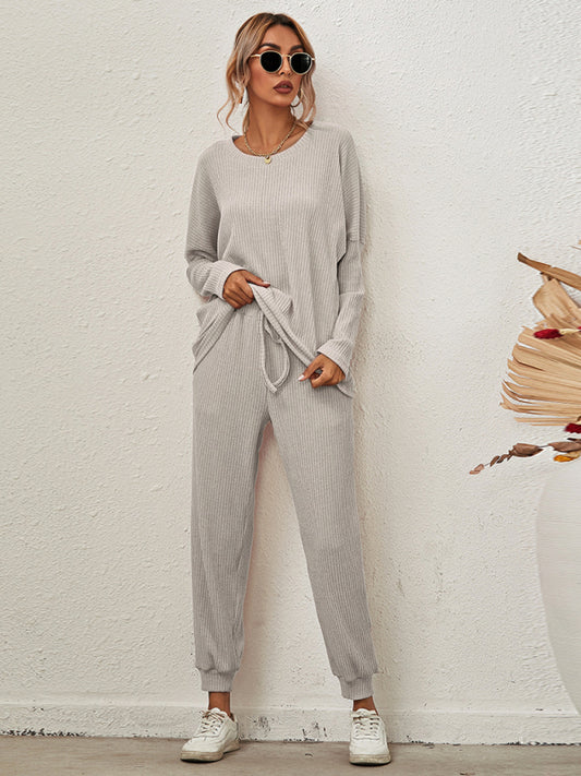 Eco-friendly Women's Long-Sleeved Loose Loungewear Pajamas