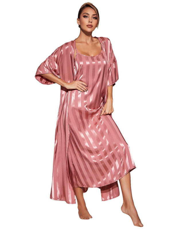 Strap pajamas women's long nightgown high-end home service set