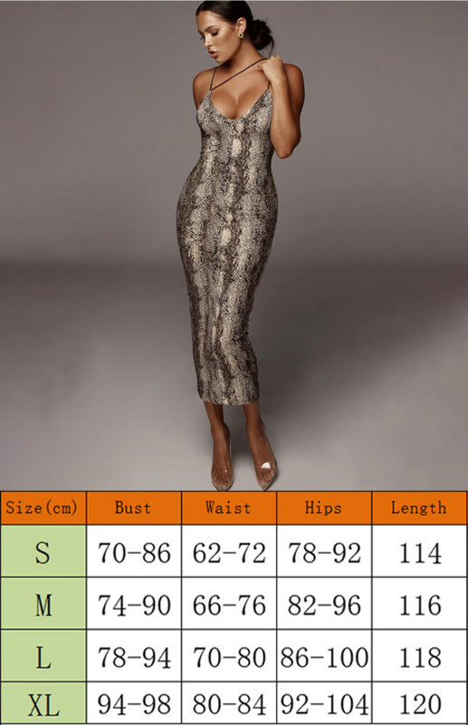 Eco-friendly Ladies Sleeveless V-Neck Leopard Print Dress