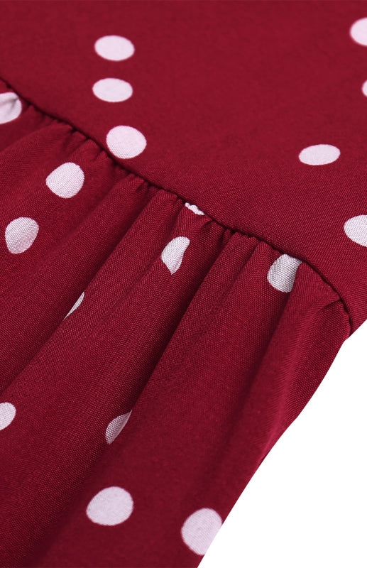 Eco-friendly Ladies Summer Fashion V Neck Sling Polka Dot Dress Long Dress