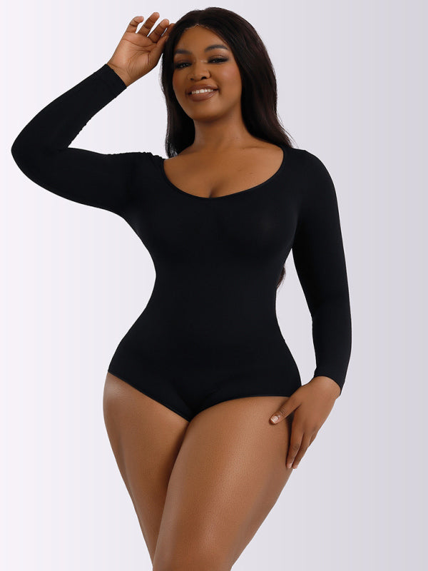 Women's belly lifting buttocks shaping long-sleeved jumpsuit