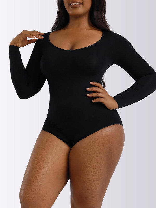 Women's belly lifting buttocks shaping long-sleeved jumpsuit