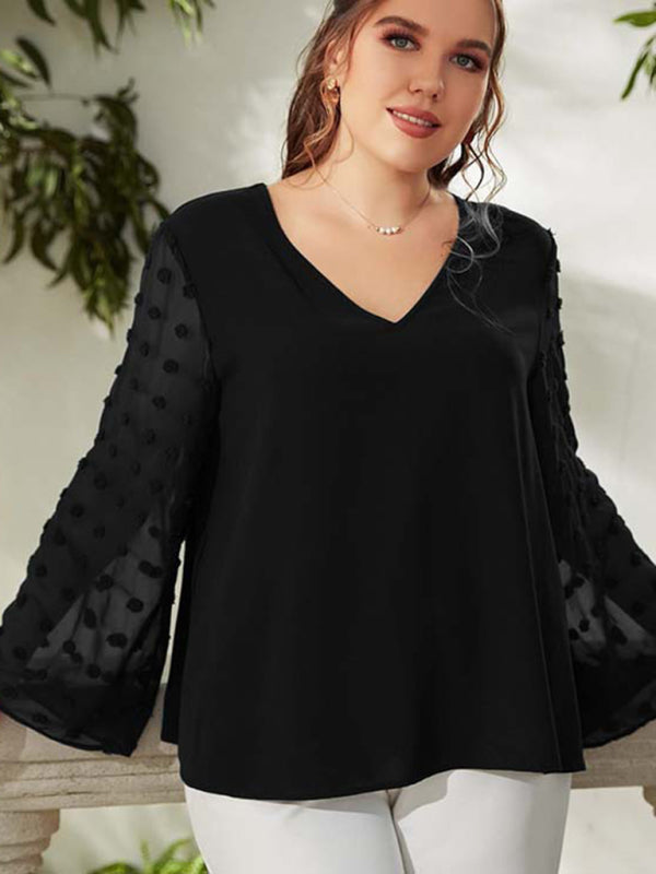 Plus size women's Woven chiffon shirt