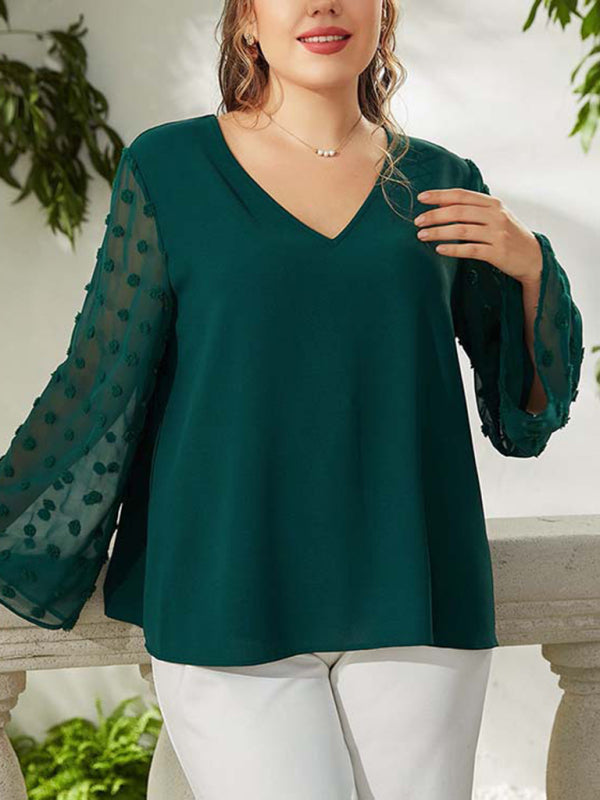 Plus size women's Woven chiffon shirt