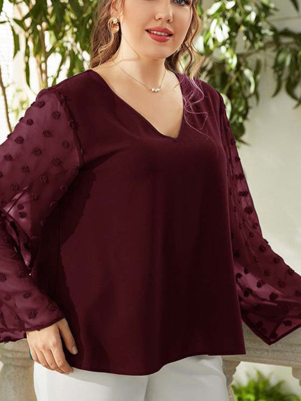 Plus size women's Woven chiffon shirt