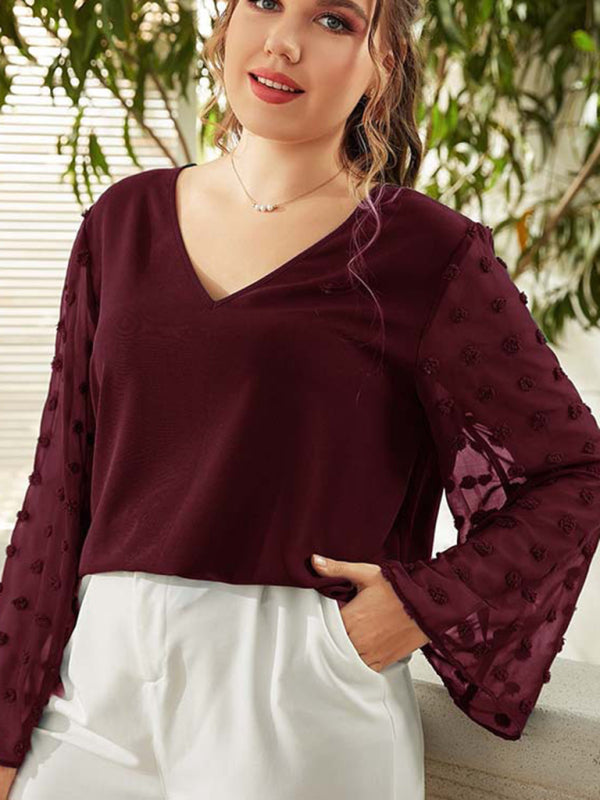 Plus size women's Woven chiffon shirt