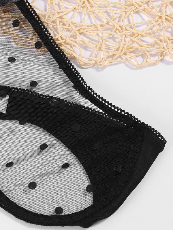 New Bra Sexy Bra Transparent Perspective Sequins Underwear Set