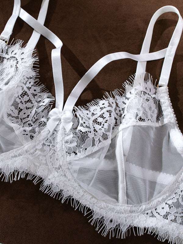 Eco-friendly White Erotic Lingerie Set