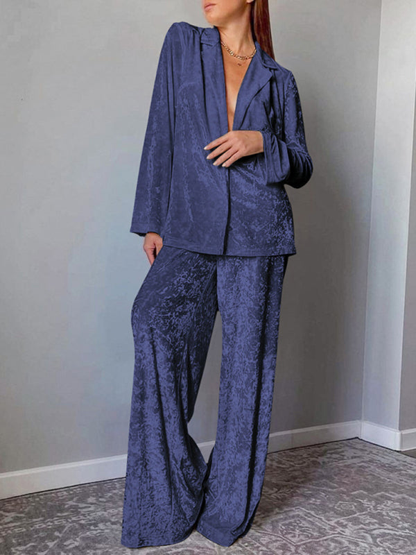 Eco-friendly Velvet long Sleeves Pyjamas