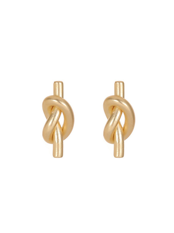 Eco-friendly Knotted simple ins versatile retro earrings