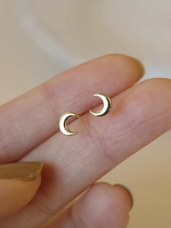 Eco-friendly New glossy simple small crescent moon earrings