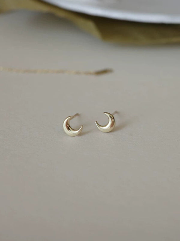 Eco-friendly New glossy simple small crescent moon earrings