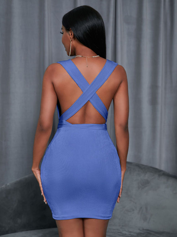 Women's Backless Wrapped  Dress