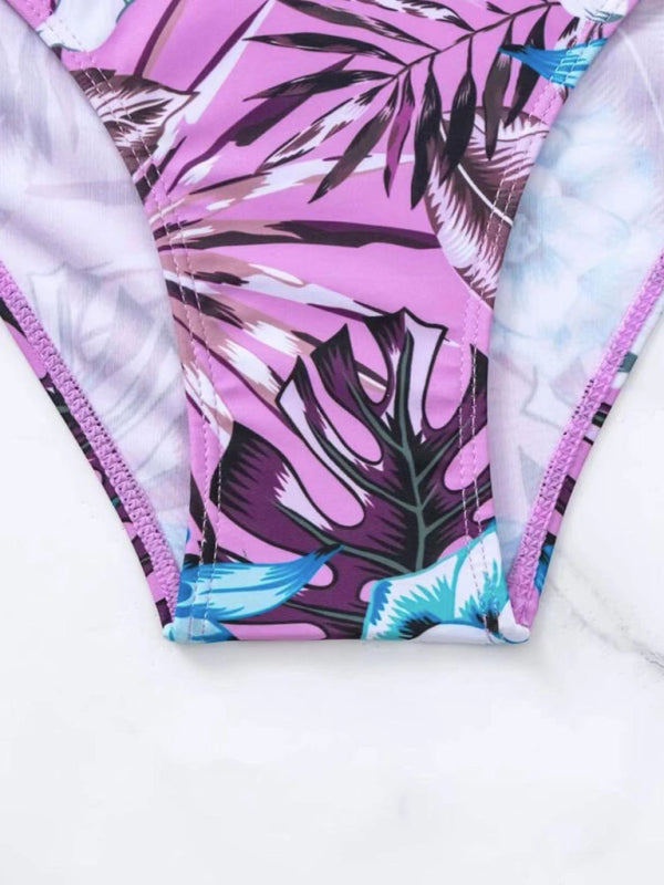 Eco-friendly Women's Floral Cross Bikini Swimsuit