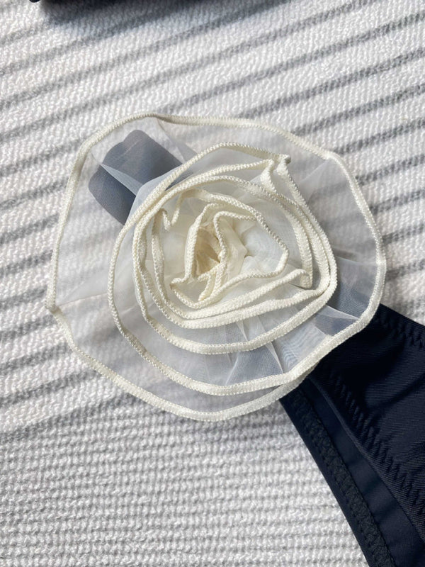 Eco-friendly New tube top sexy three-dimensional flower split women's swimsuit bikini