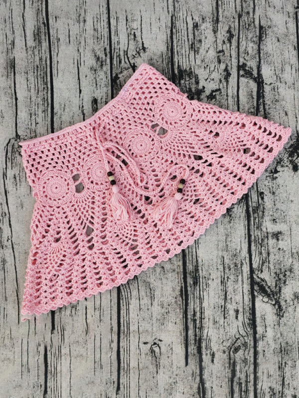 Eco-friendly Handmade Crochet Beach Skirt Bikini Cover Up two piece set