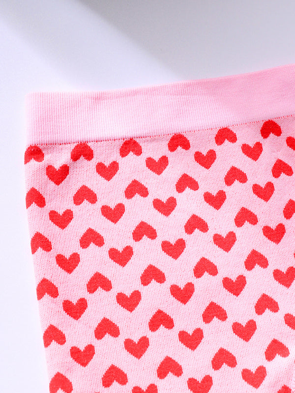Women's New Valentine's Day Red Love Underwear Wireless Bra and Boxer Briefs Set
