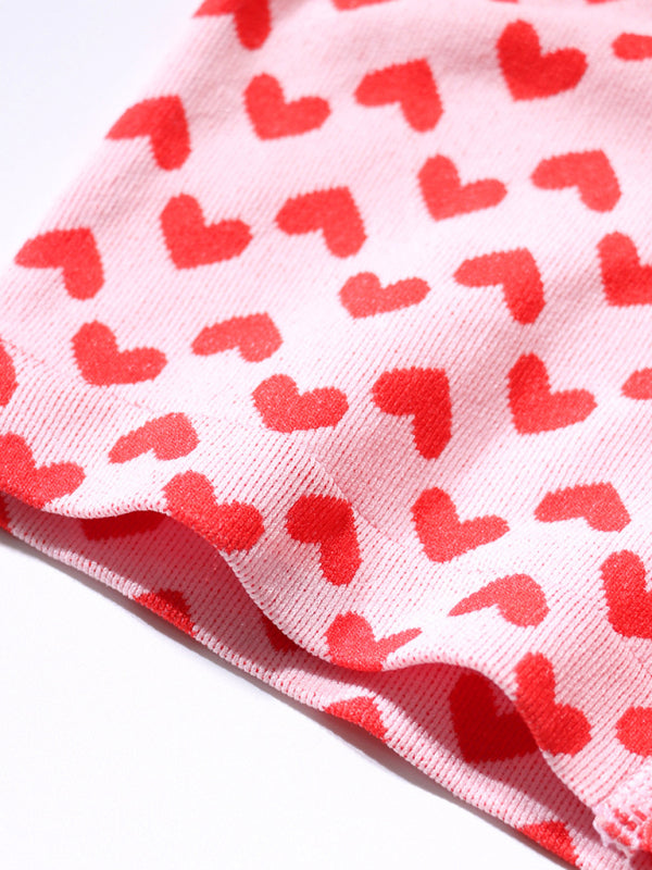 Women's New Valentine's Day Red Love Underwear Wireless Bra and Boxer Briefs Set