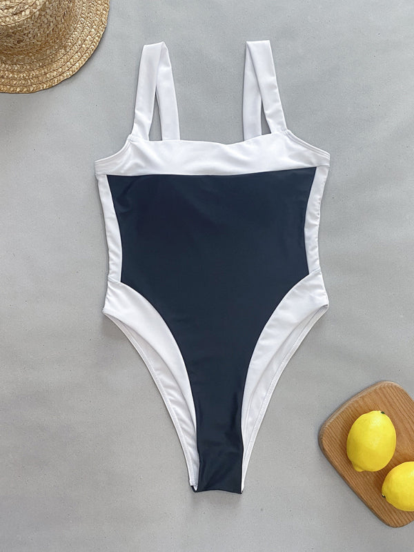 Eco-friendly Women's New Elegant Color Block Swimsuit