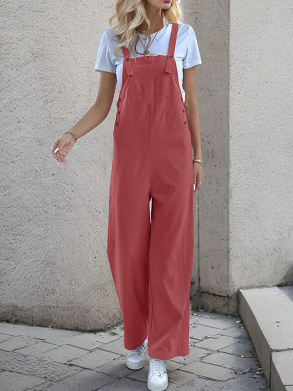 Eco-friendly New casual one-piece suspender straight trousers