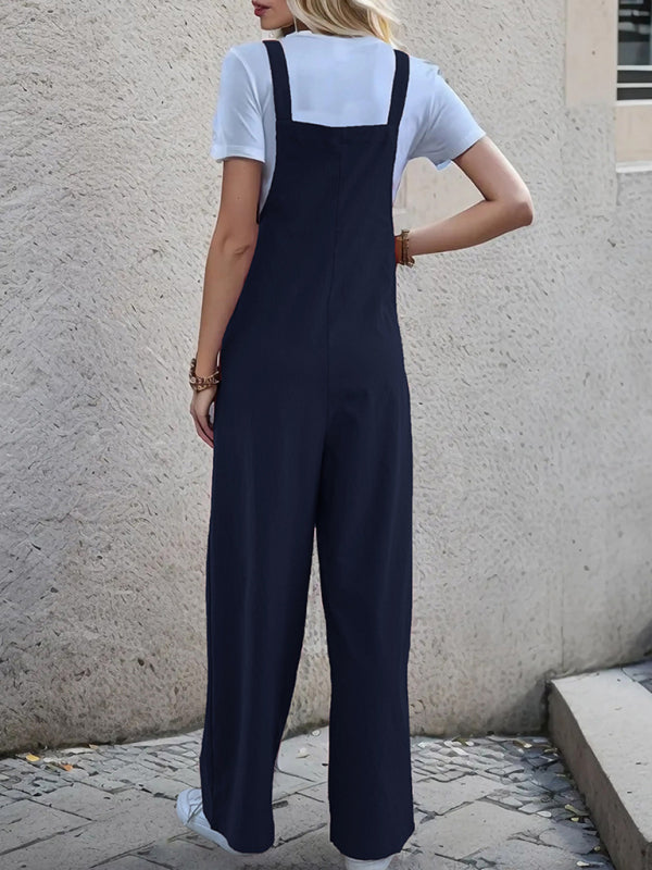 Eco-friendly New casual one-piece suspender straight trousers