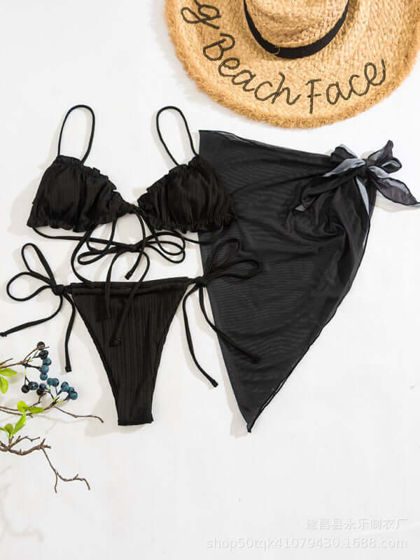 Eco-friendly Women's sexy split swimsuit swimsuit three-piece bikini