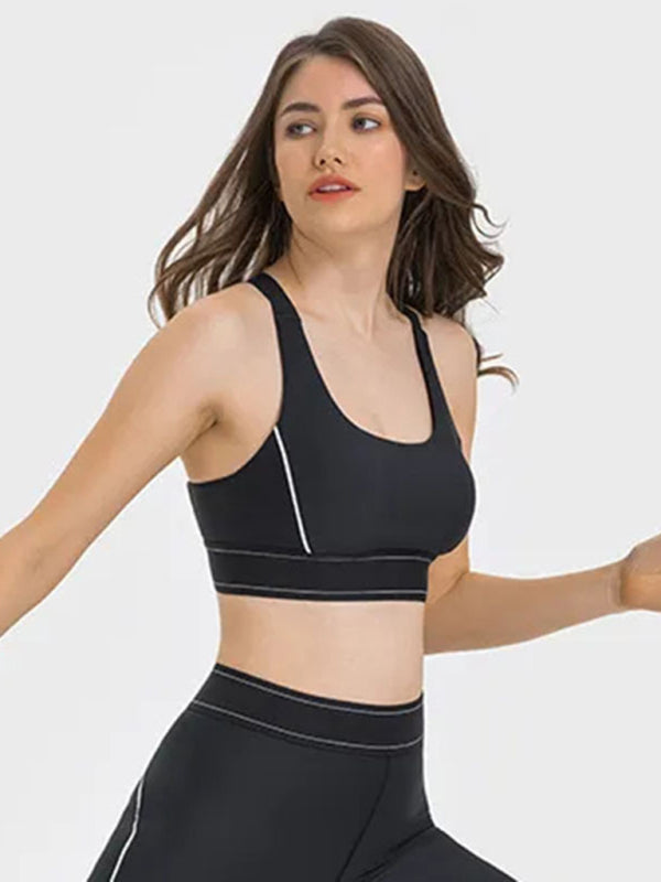Eco-friendly New adjustable shoulder strap sports bra fitness shockproof comprehensive training sports suit