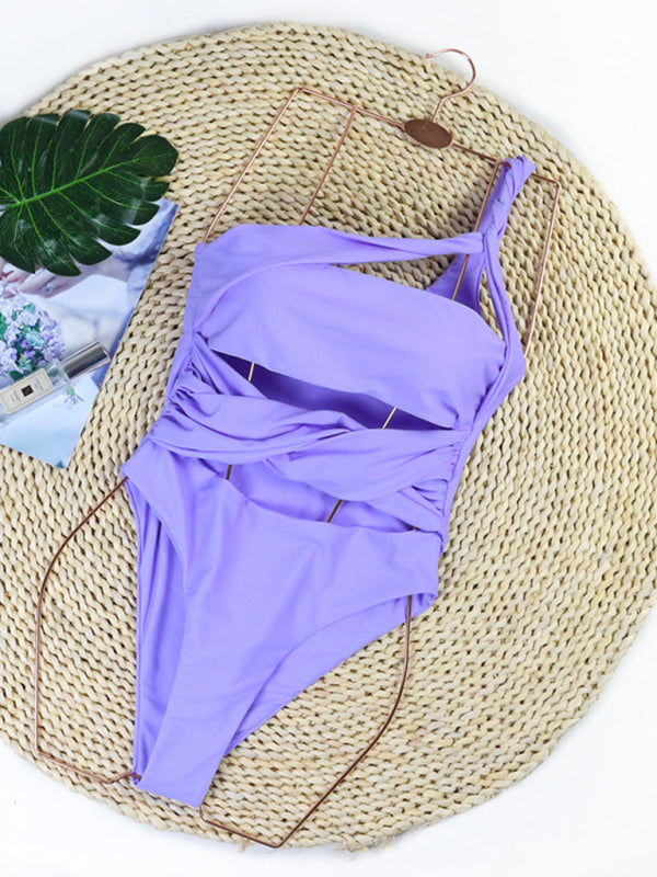 Eco-friendly New one-piece swimsuit solid color sexy hollow backless one-piece bikini swimsuit