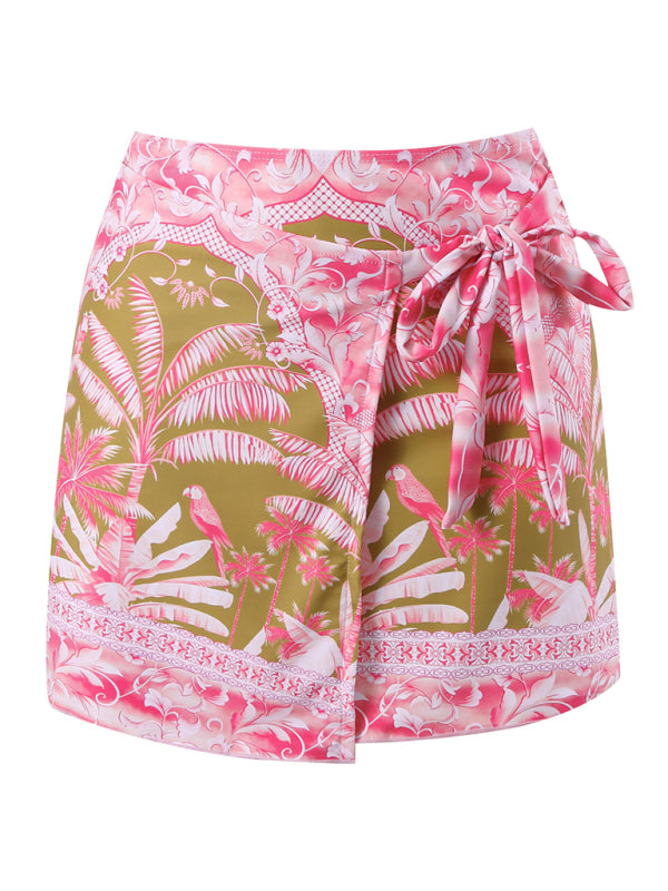 Eco-friendly New sexy coconut print strappy one-piece swimsuit, skirt (one piece)