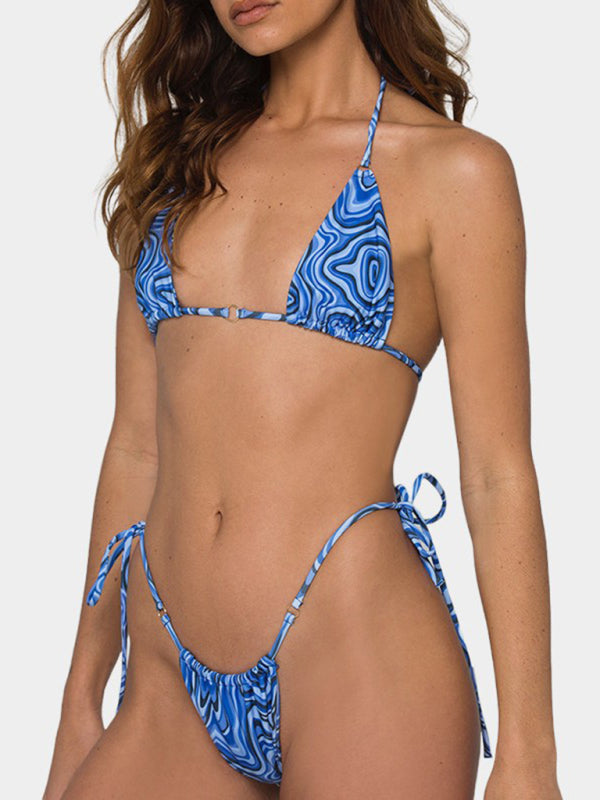 Eco-friendly New women's sexy digital printed triangle soft bag bikini swimsuit